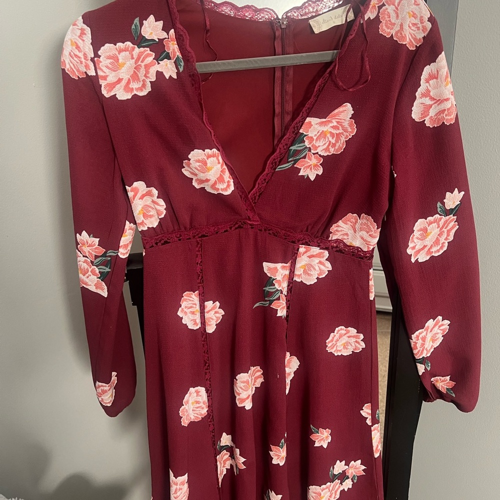 Floral Burgundy Dress
